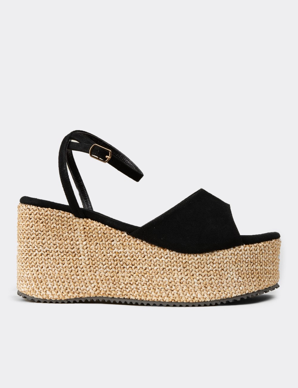 Women's Black Elevated Sandals - RD814ZSYHC01