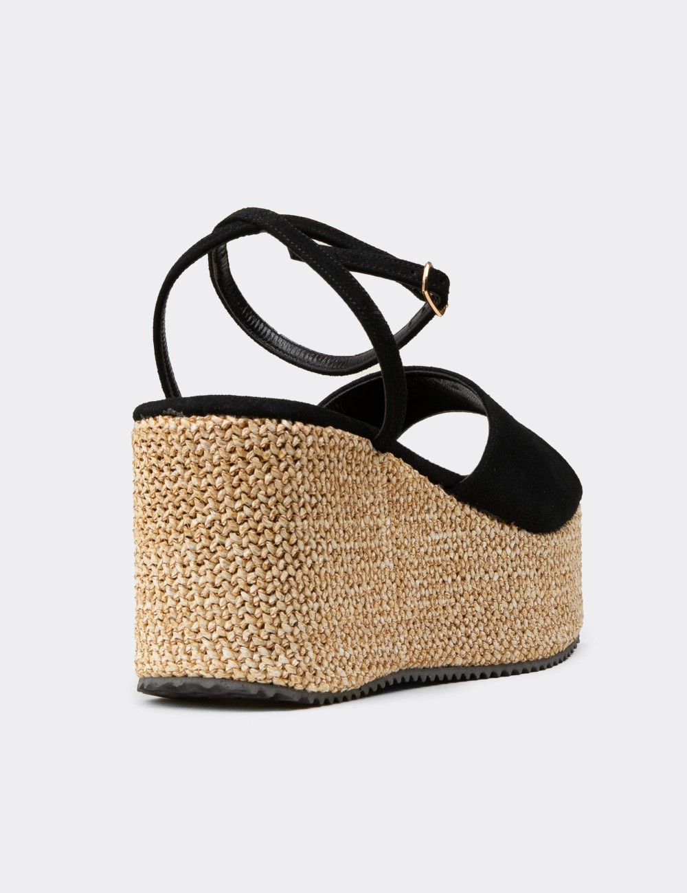 Women's Black Elevated Sandals - RD814ZSYHC01
