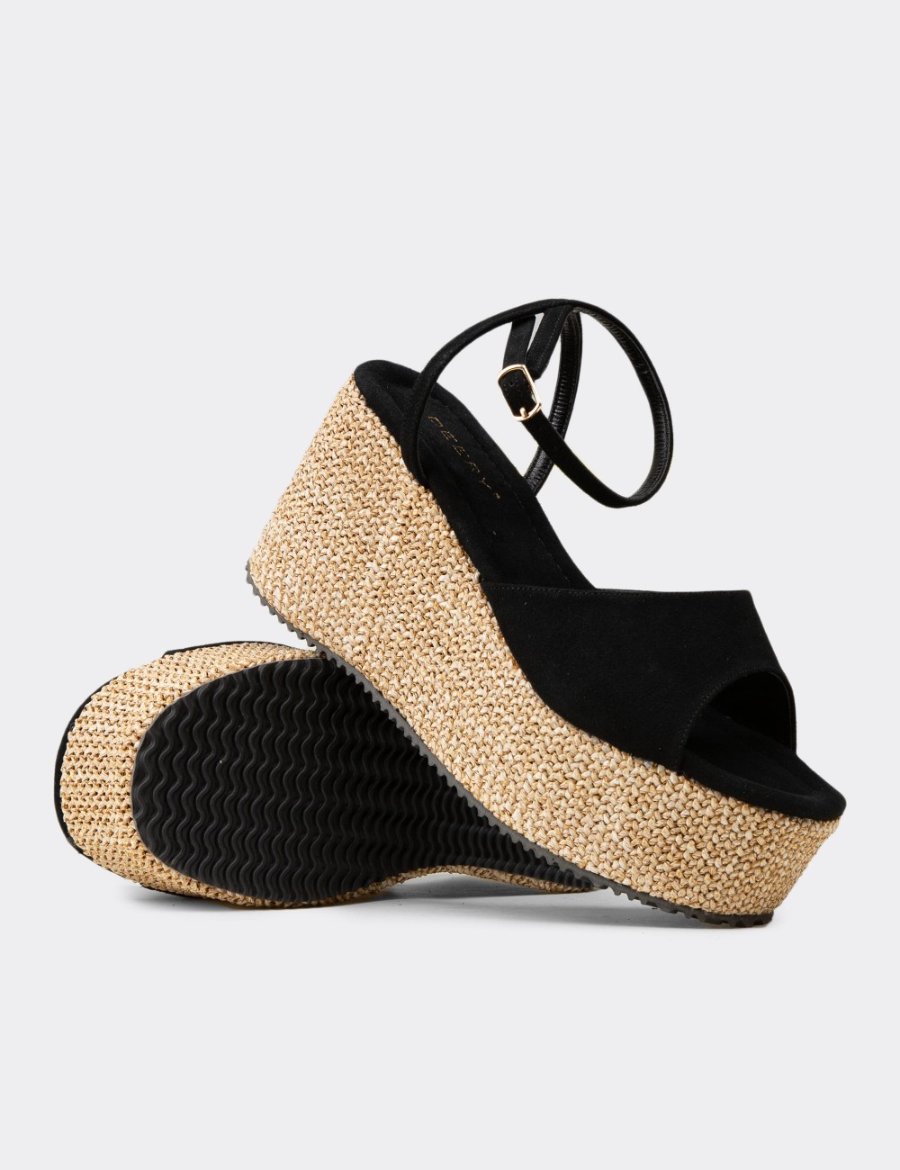 Women's Black Elevated Sandals - RD814ZSYHC01