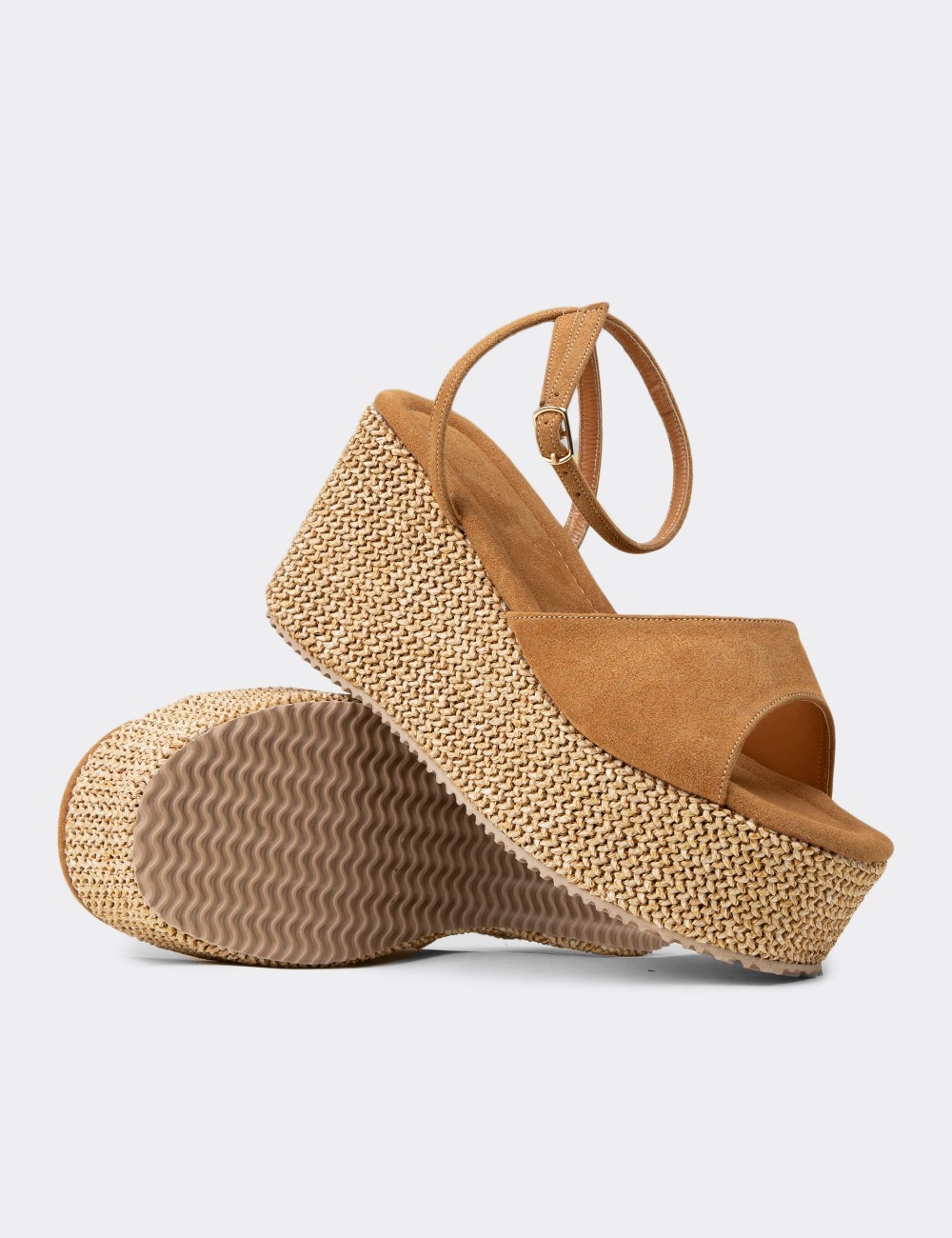 Women's Tan Platform Sandals - RD814ZTBAC01