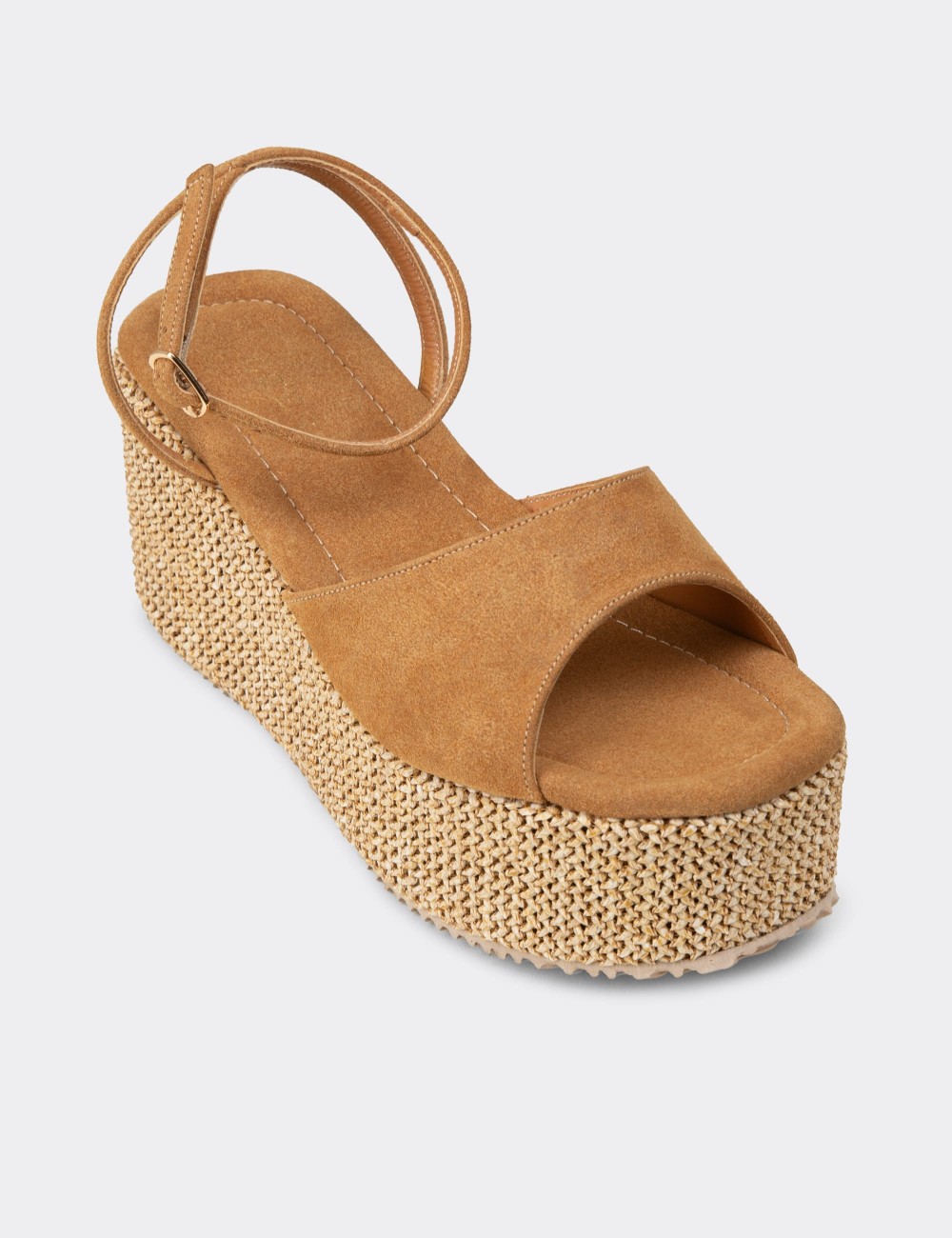 Women's Tan Platform Sandals - RD814ZTBAC01