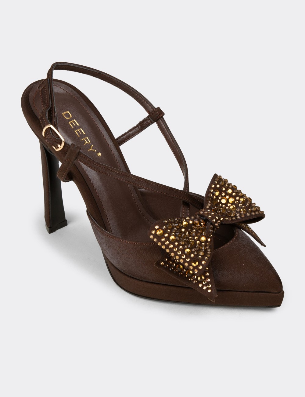 Women's Brown Platform Evening Heels - RD115ZKHVM01