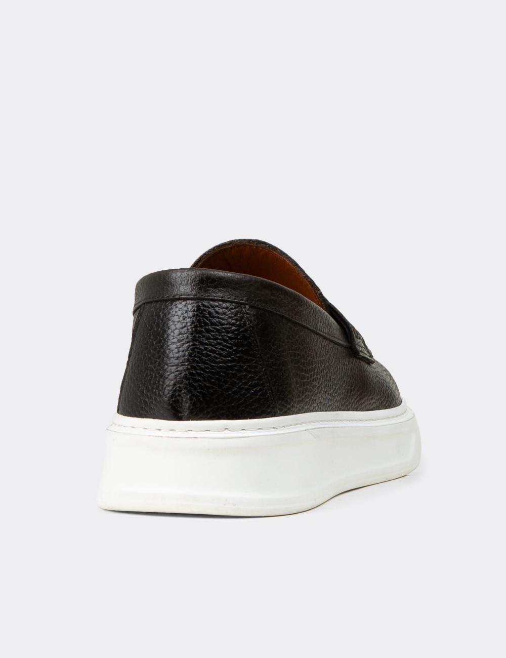 Men's Khaki Leather Loafers - 02043MHAKP01
