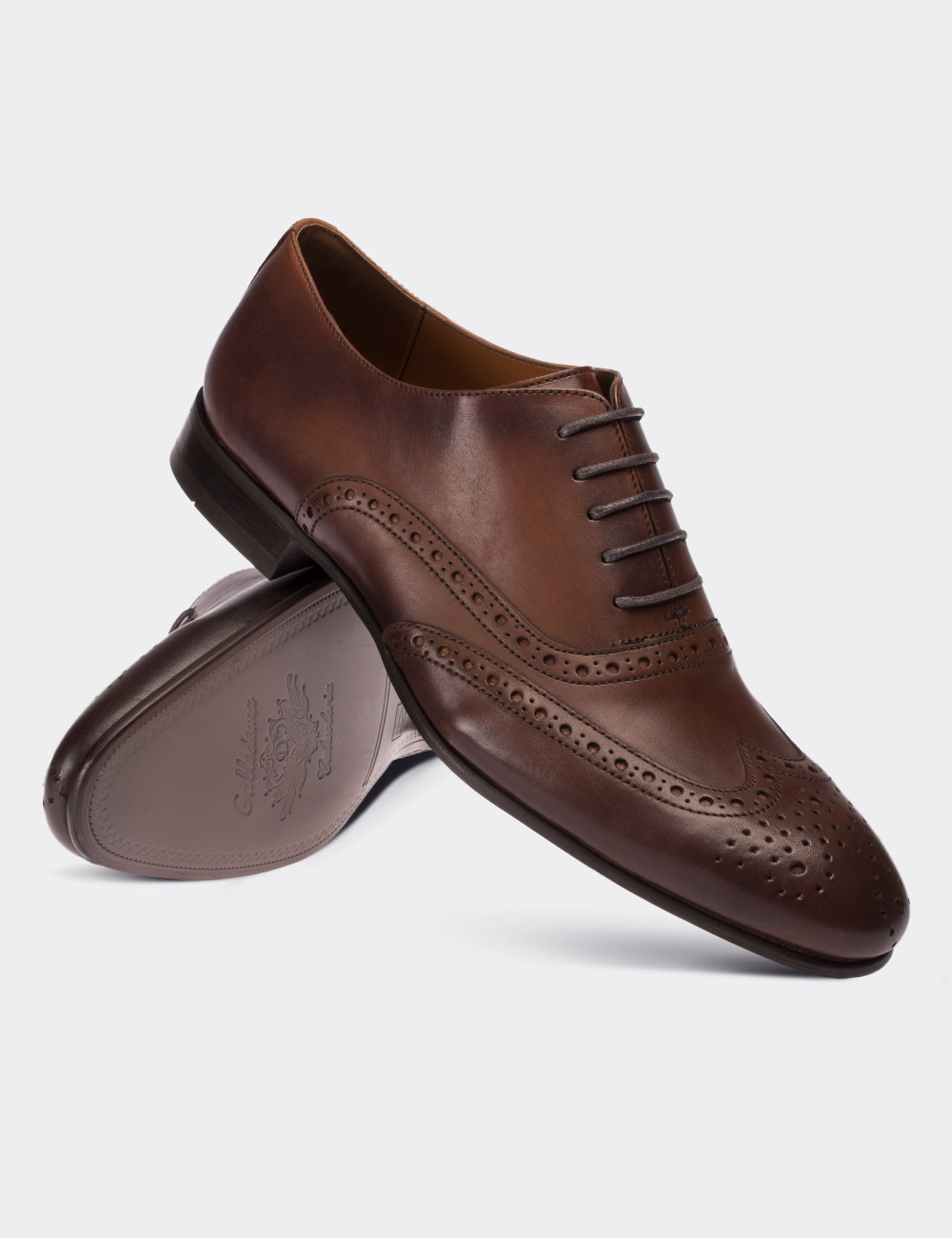 Brown  Leather Classic Shoes - 01785MKHVM03