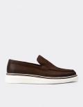 Men's Brown Nubuck Calfskin Loafers