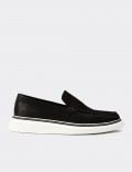 Men's Black Nubuck Calfskin Loafers