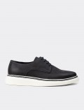 Men's Navy Nubuck Leather Lace-up Shoes
