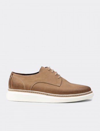 Men's Sandstone Nubuck Calfskin Laced Shoes