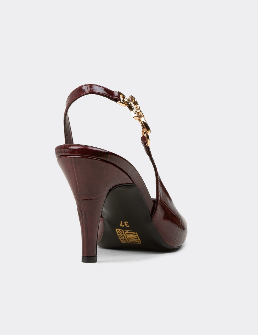 Women's Burgundy Chain Detail Pumps - RD210ZBRDM01