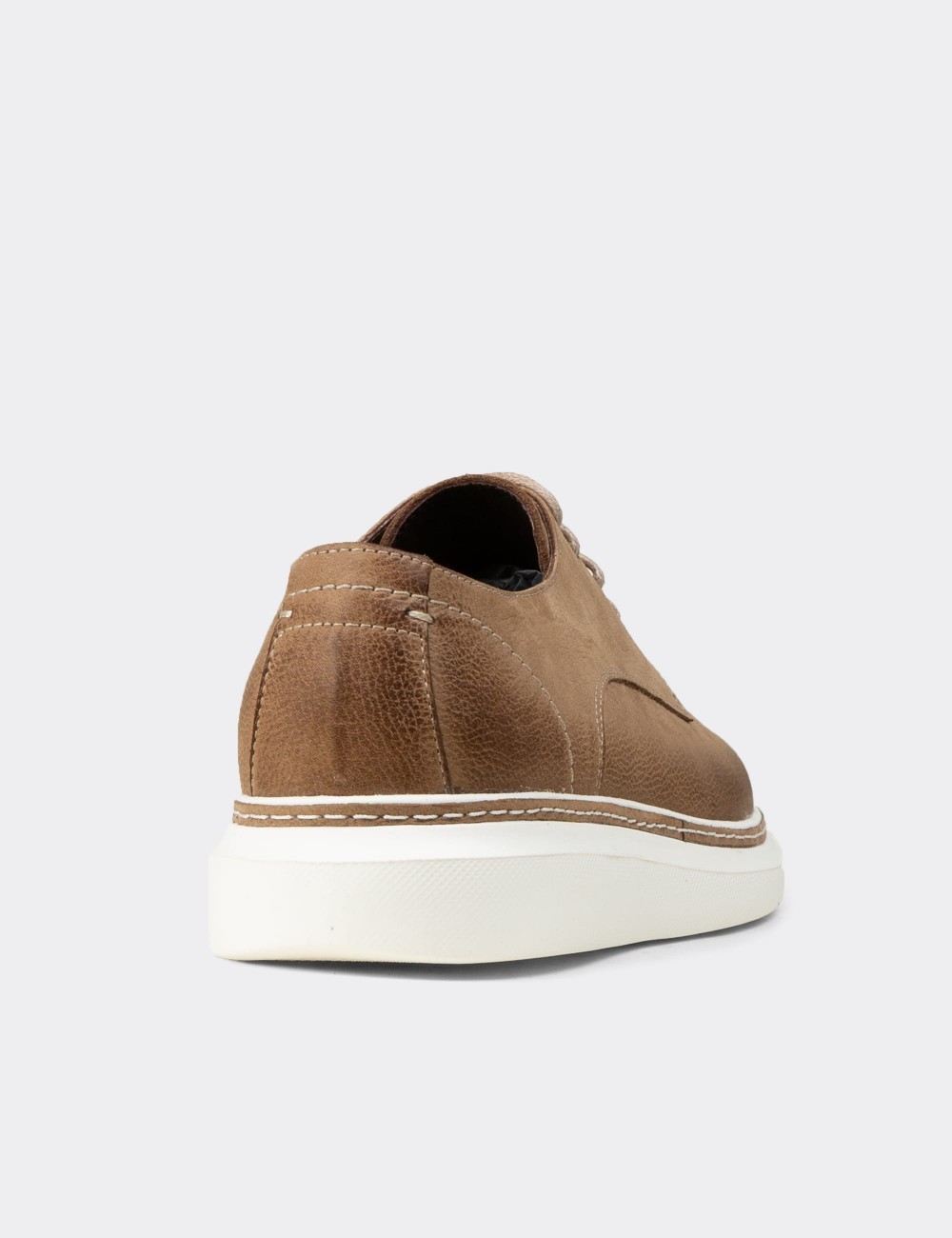 Men's Sandstone Nubuck Calfskin Laced Shoes - EK112MVZNC01