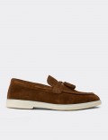 Men's Tan Suede Leather Loafers