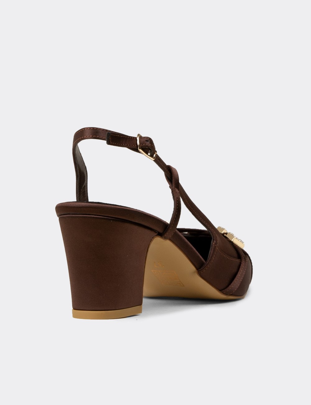 Women's Brown Satin Pumps - RD161ZKHVM01