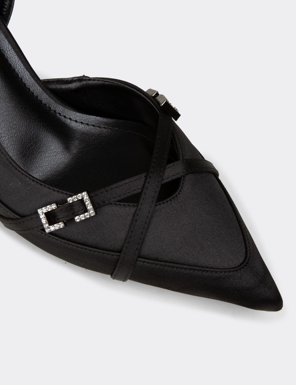 Women's Black Satin Heels - RD161ZSYHM01