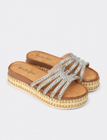 Women's Silver Slip-On Mule