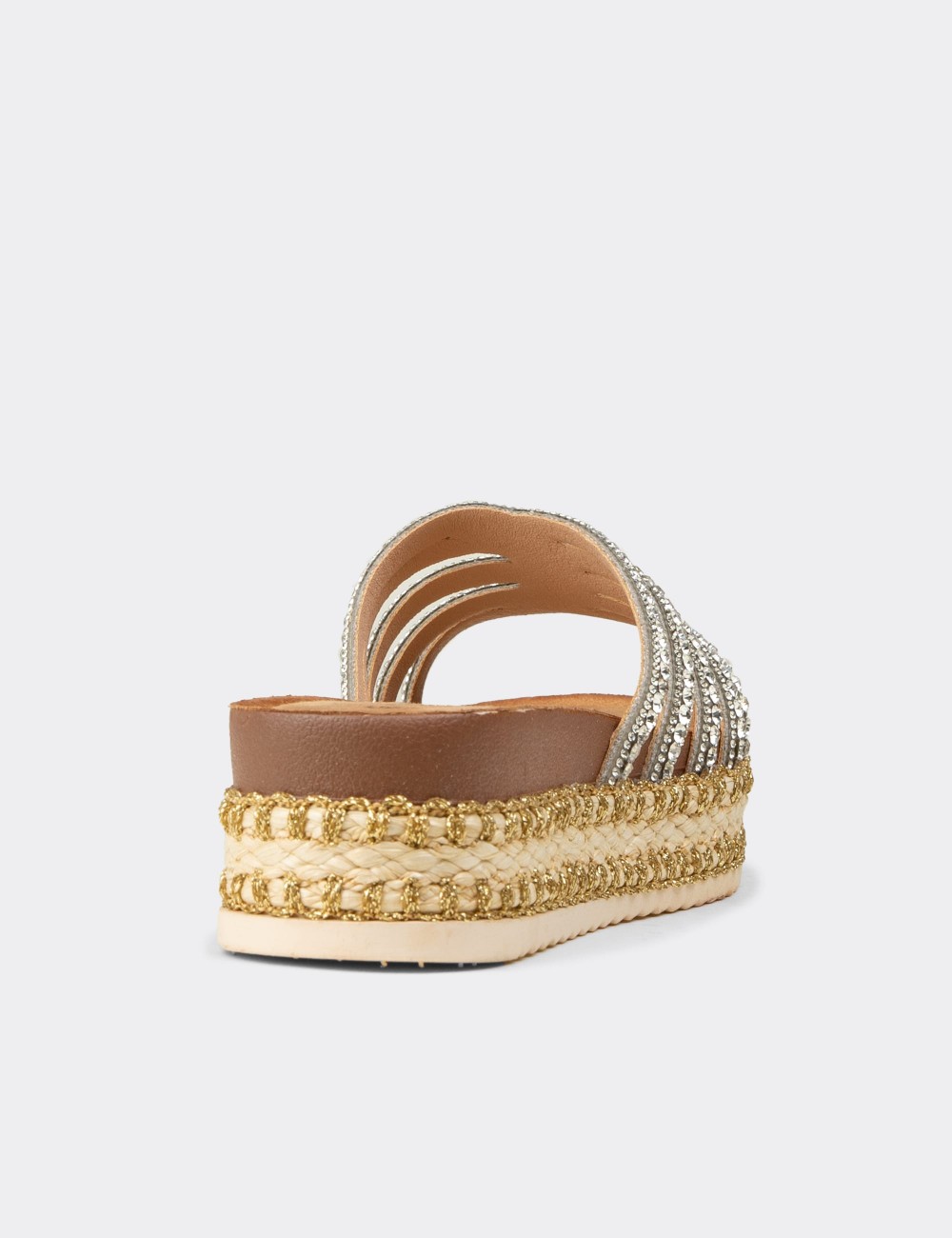 Women's Silver Slip-On Mule - 25172ZGMSP01