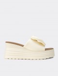 Women's Beige Platform Mule