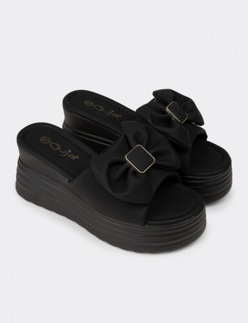 Women’s Black Platform Mule