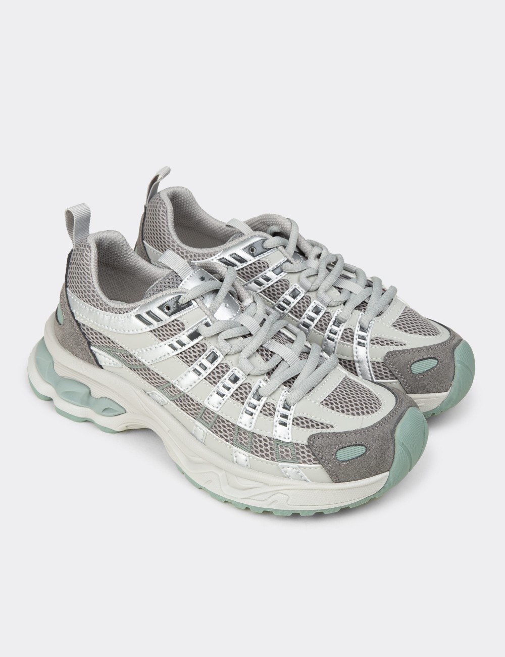 Women's Gray Sneakers - 26369ZGRIP01