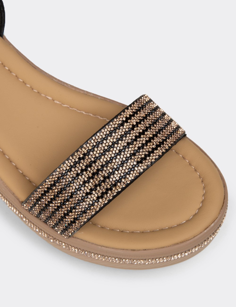 Women's Black Platform Sandals - K0061ZSYHC01