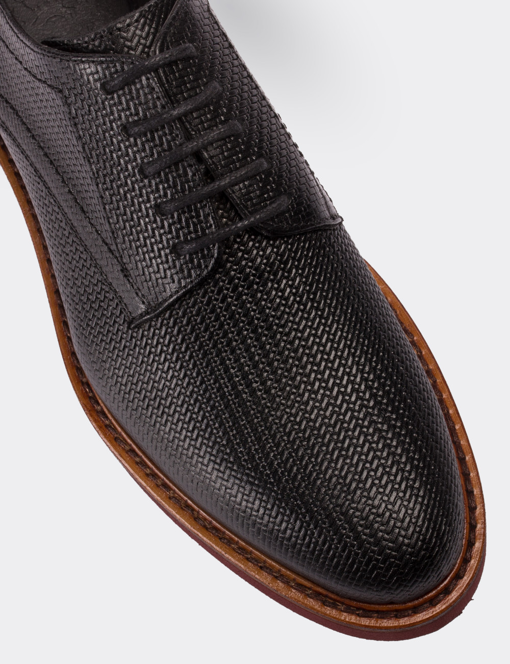 Black  Leather Lace-up Shoes - 01430ZSYHE03