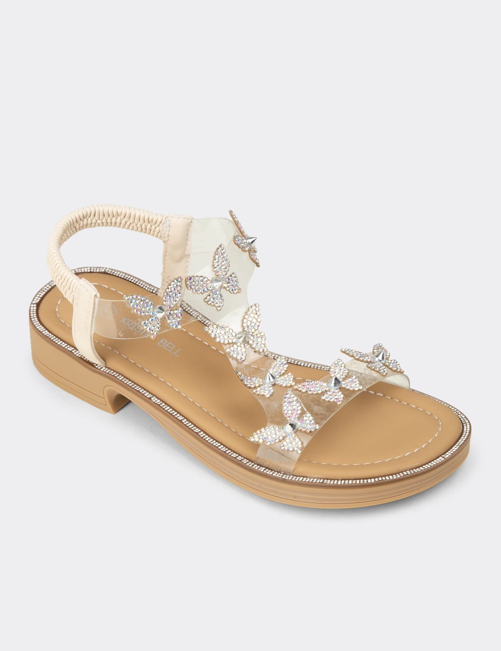 Women's Transparent Beige Sandals - K0750ZBEJC01