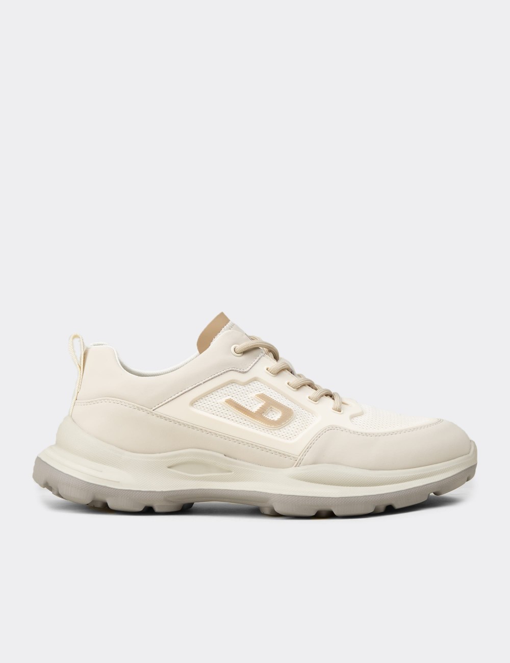 Men's Beige Sneakers - 26572MBEJC01