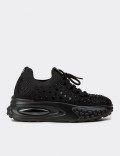 Women's Black Stone Detail Sneakers