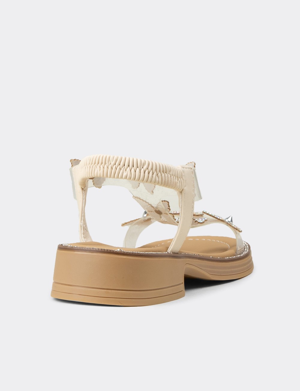Women's Transparent Beige Sandals - K0750ZBEJC01