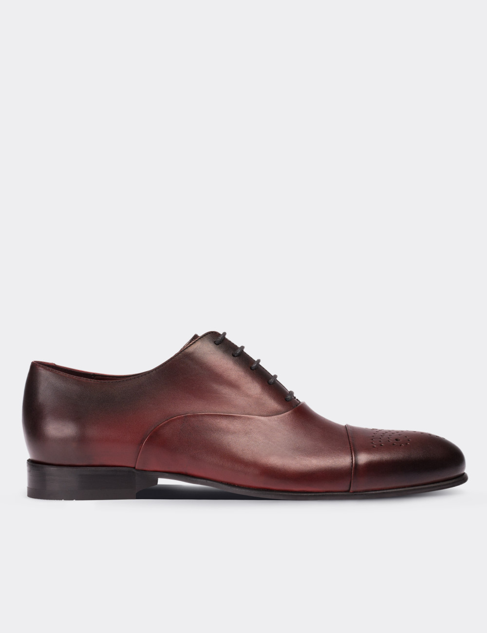 Burgundy  Leather Classic Shoes - 01653MBRDM01
