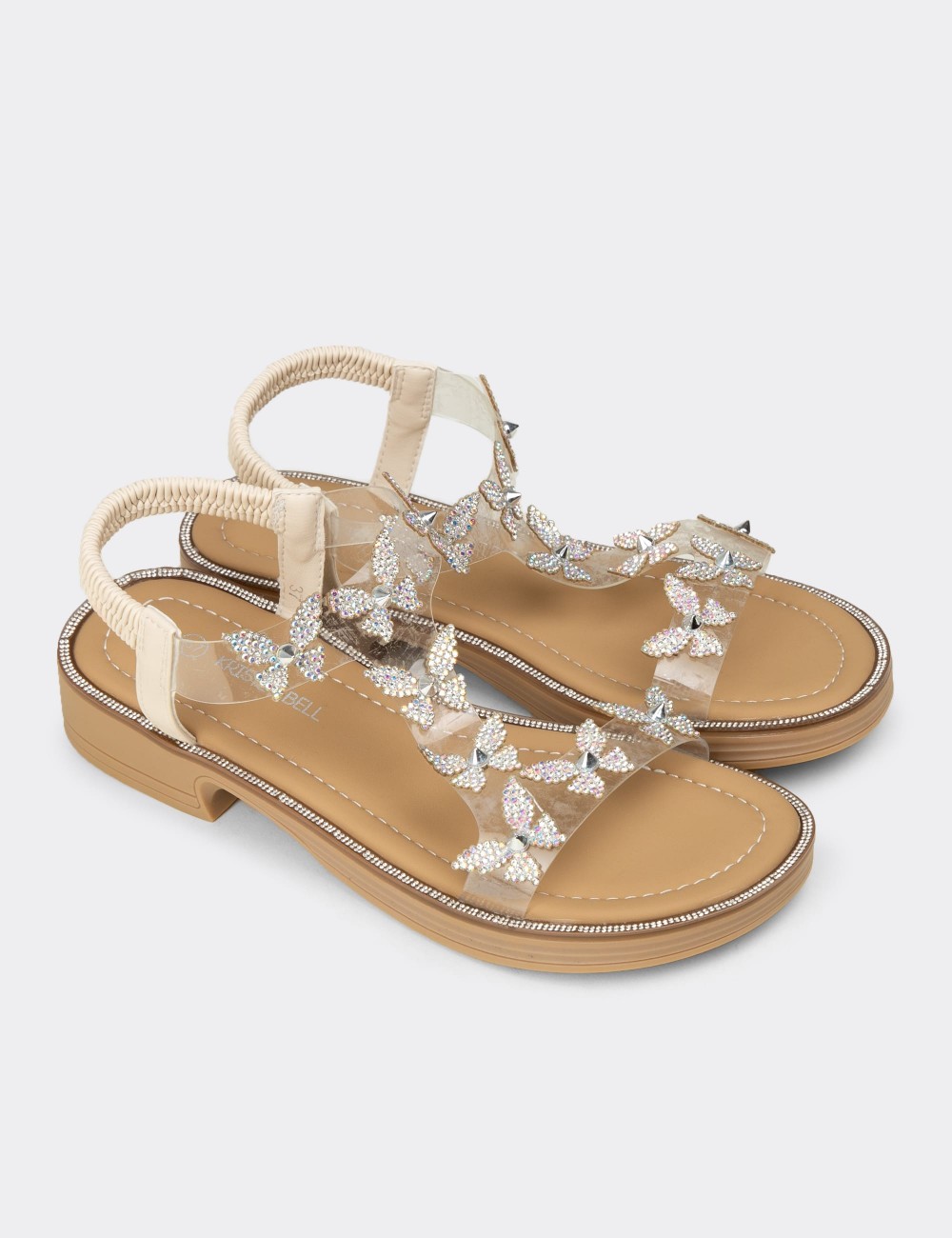 Women's Transparent Beige Sandals - K0750ZBEJC01