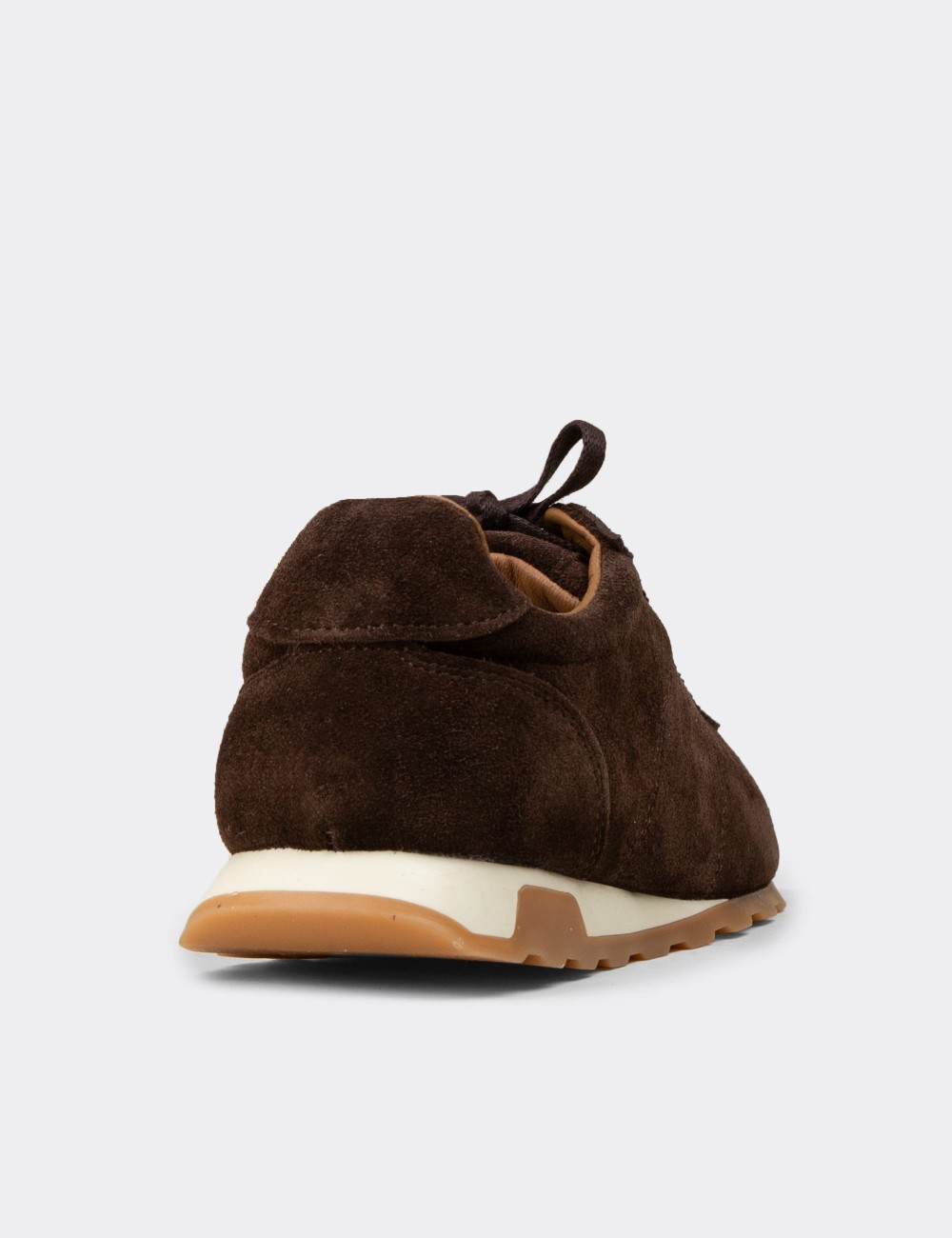 Women's Brown Suede Leather Sneakers - M5129ZKHVC01