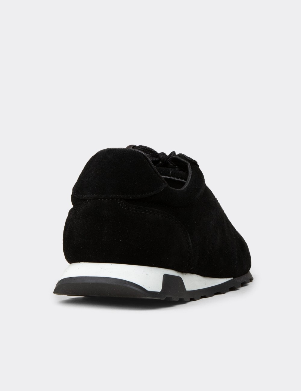 'Womens Black Suede Leather Sneakers' - M5129ZSYHC01