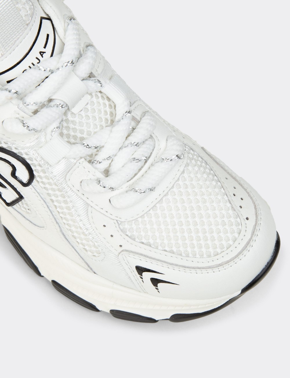 Women's White Sneakers with Hidden Wedge - 26323ZBYZP01