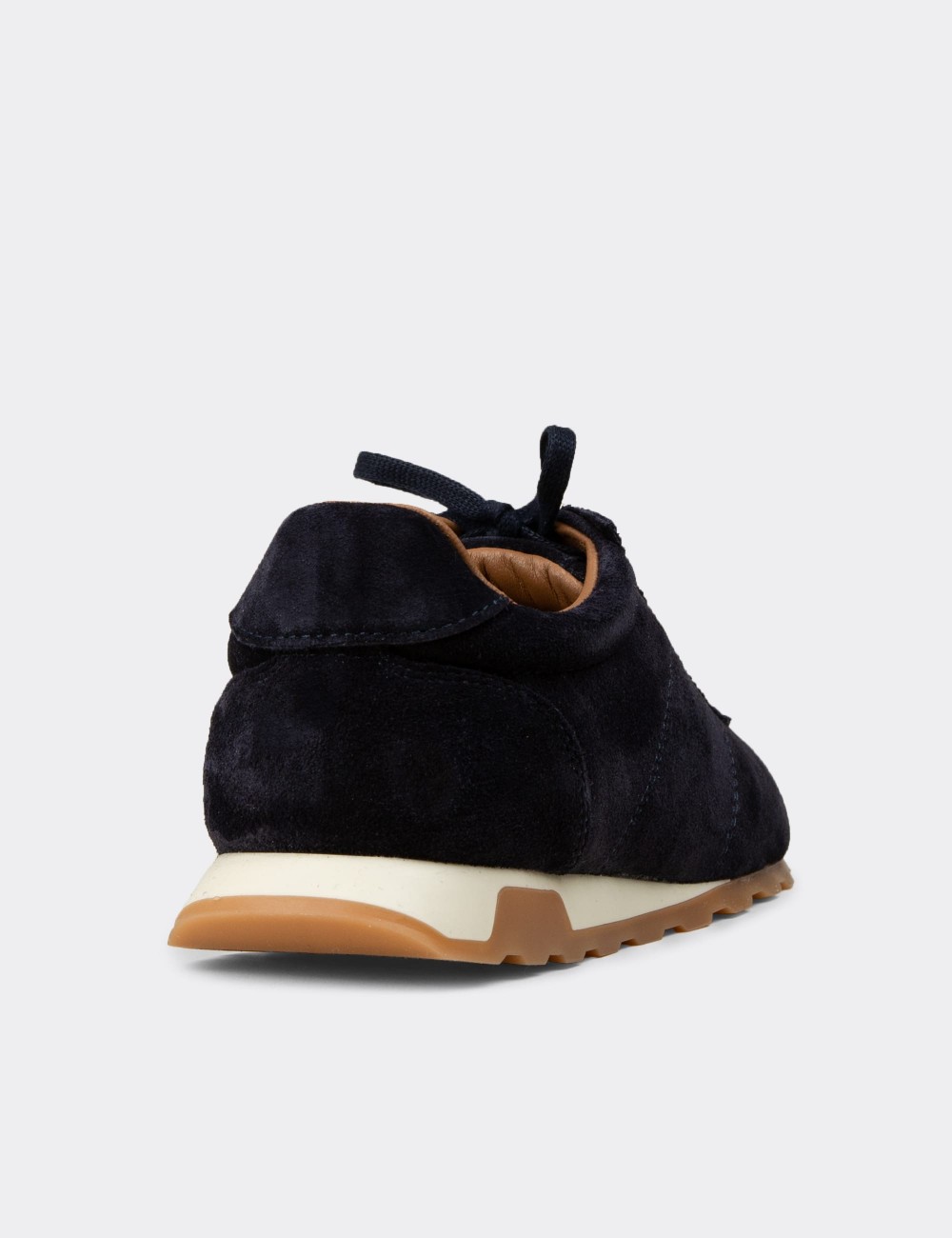 Women's Navy Suede Leather Sneakers - M5129ZLCVC01