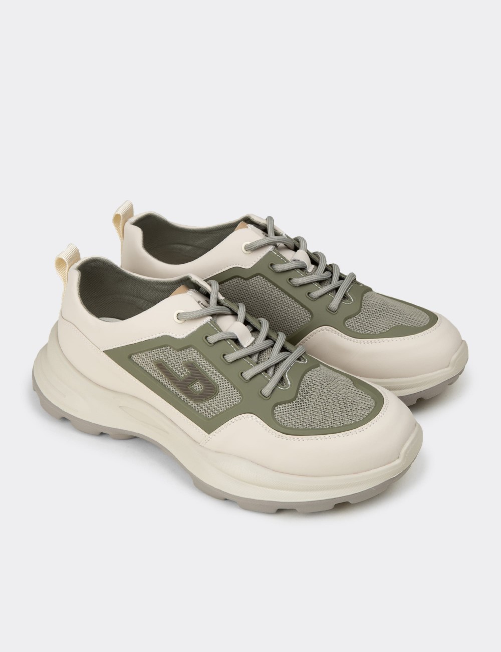 Men's Green Sneakers - 26572MYSLC01