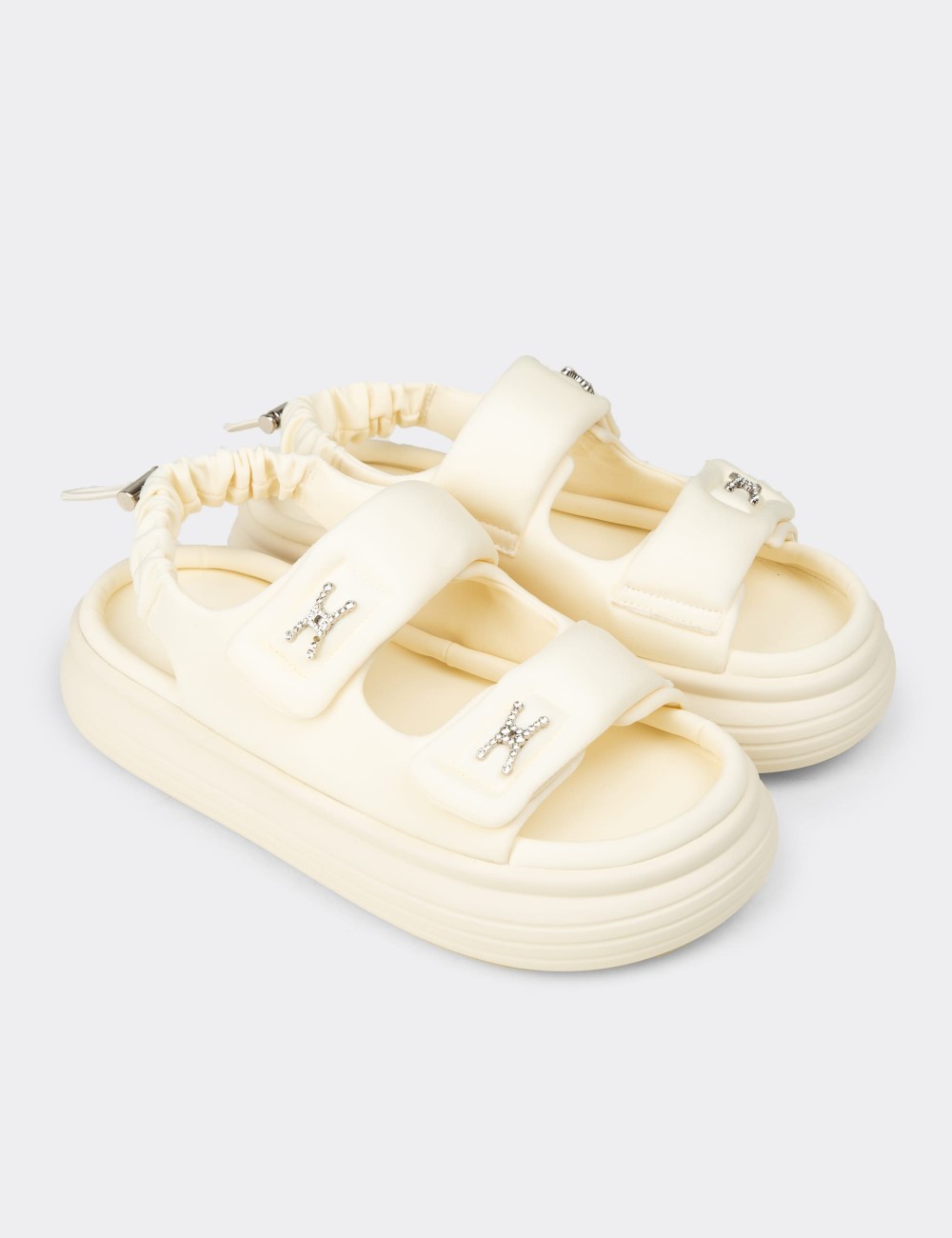 Women's Beige Sandals - 25413ZBEJP01