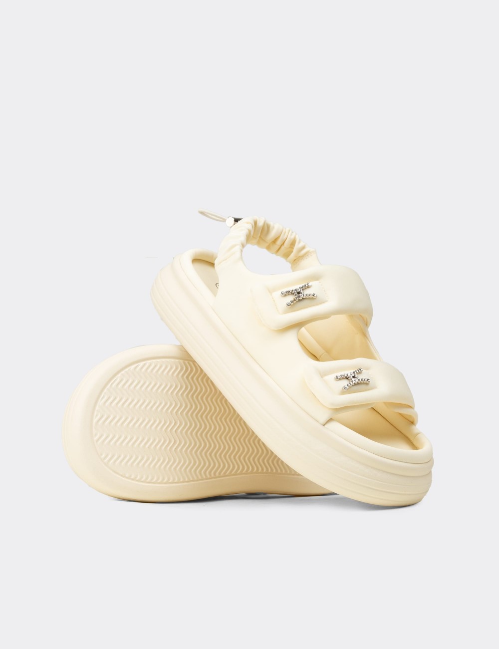 Women's Beige Sandals - 25413ZBEJP01