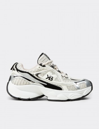 Women's Chunky Mesh Black Sneakers