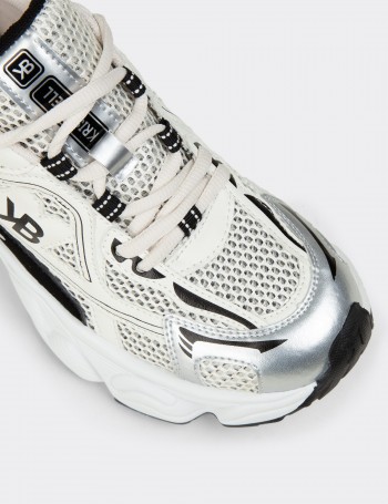 Women's Chunky Mesh Black Sneakers