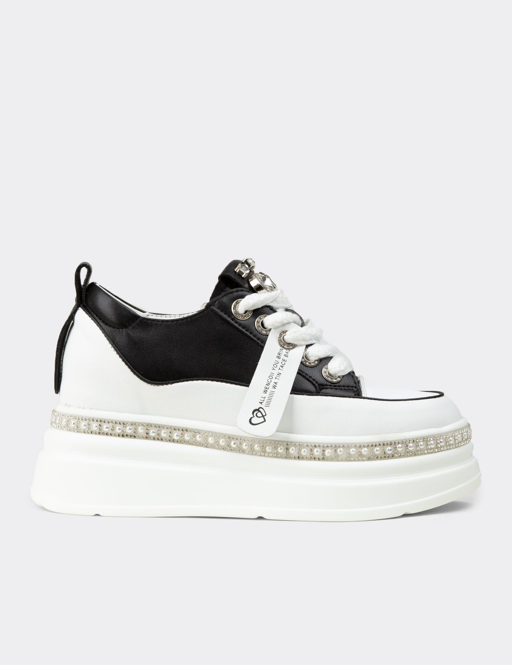 Women's Black Hidden Wedge Sneakers - K0004ZSYHC01