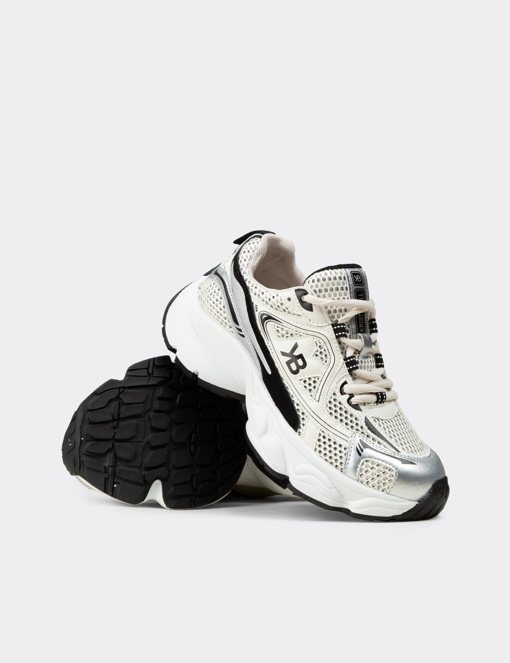 Women's Chunky Mesh Black Sneakers - K1152ZSYHP01