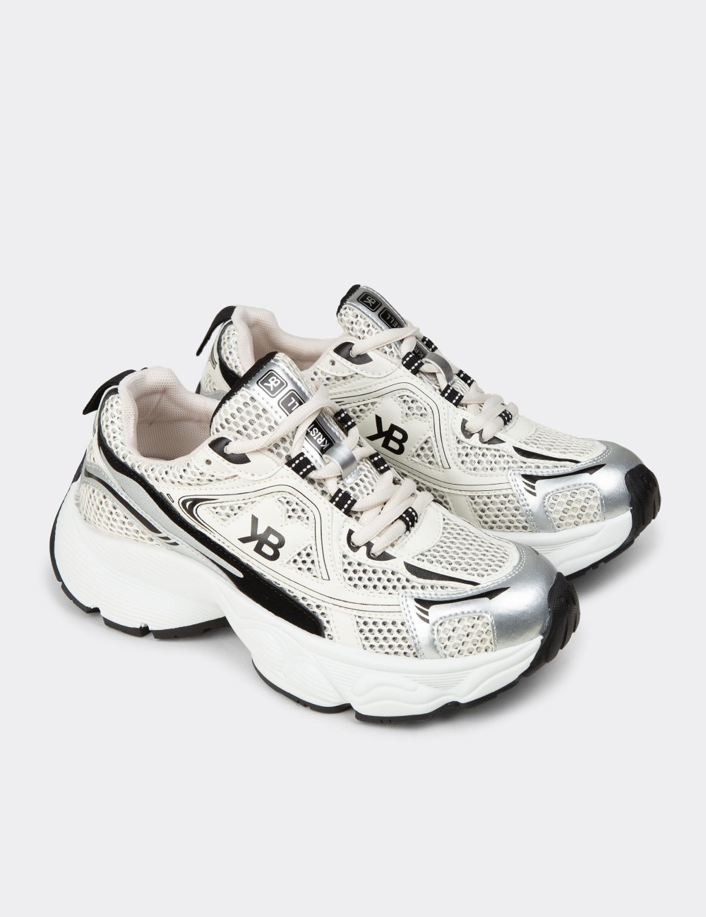 Women's Chunky Mesh Black Sneakers - K1152ZSYHP01