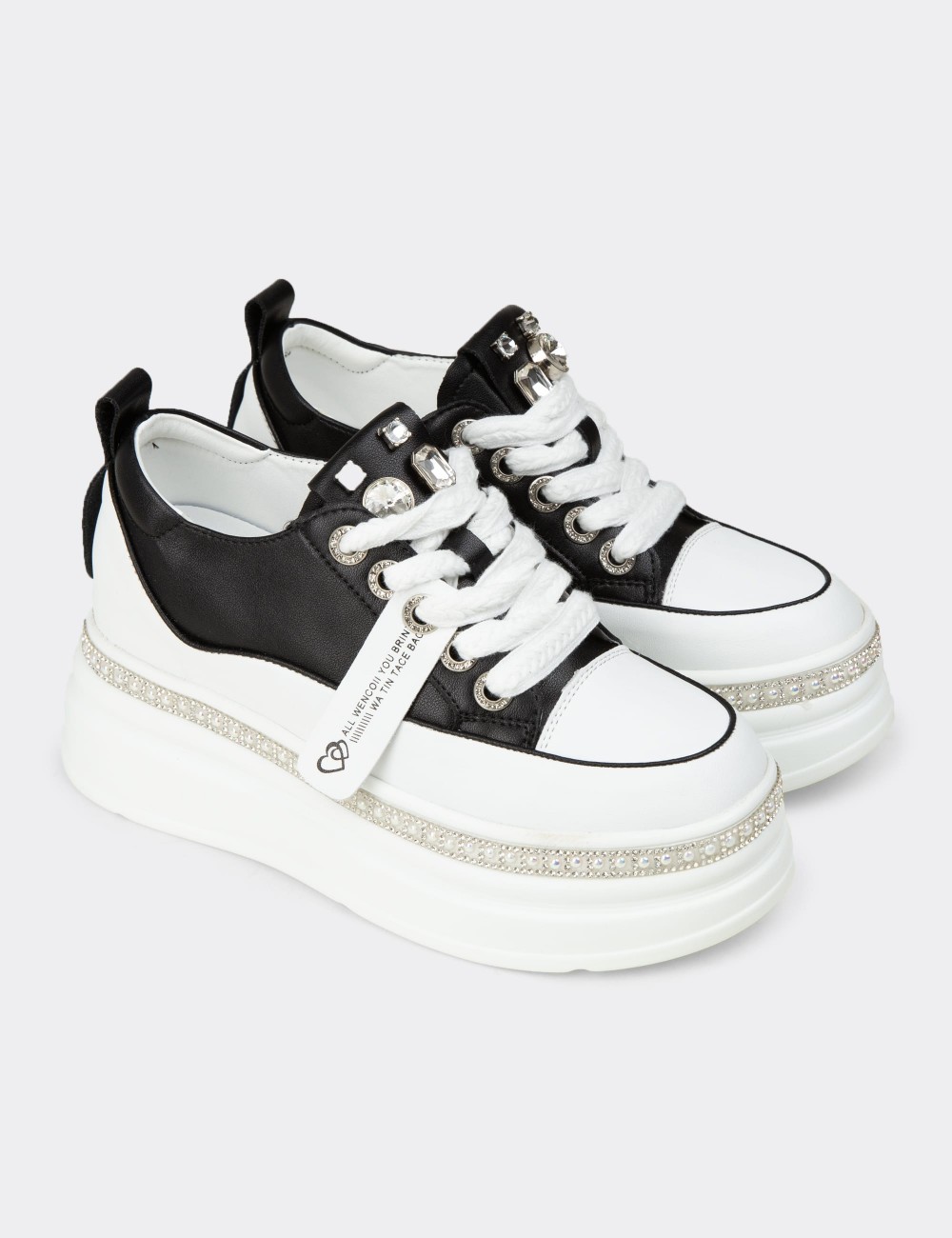 Women's Black Hidden Wedge Sneakers - K0004ZSYHC01