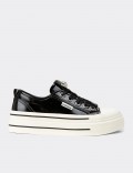 Women's Black Patent Sneakers