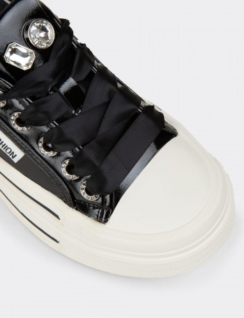 Women's Black Patent Sneakers