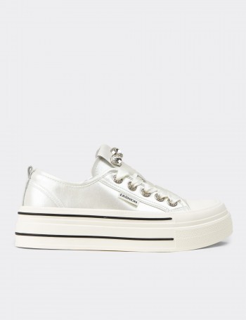 Women's White Patent Sneaker