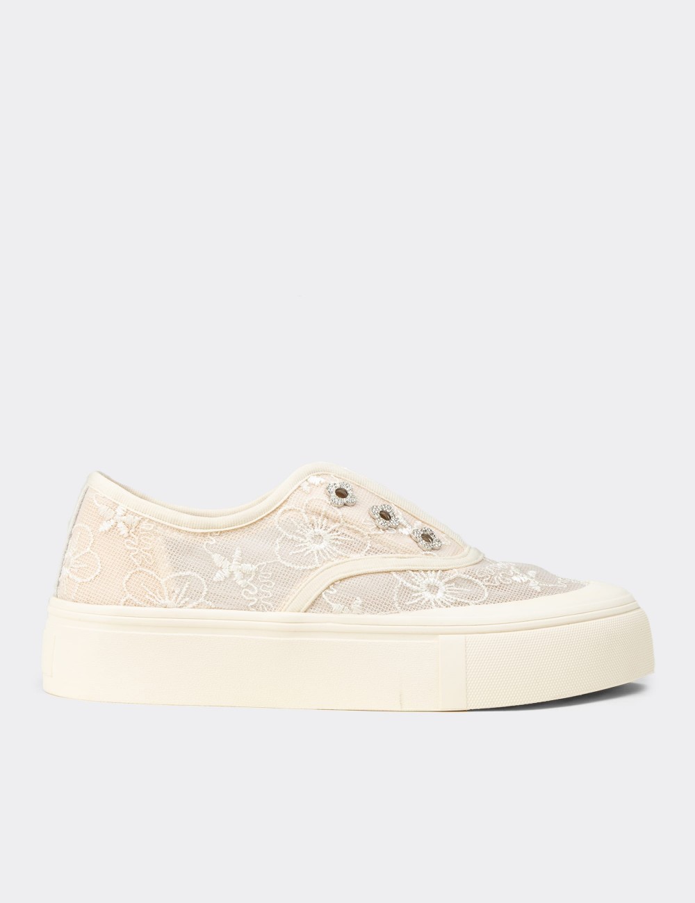 Women's Lace Slip-On Platform Sneakers - K0523ZBEJC01