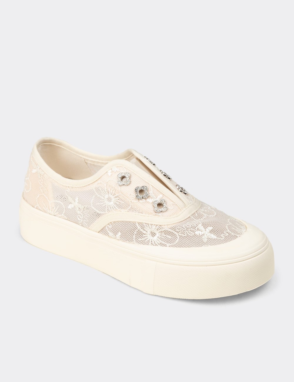 Women's Lace Slip-On Platform Sneakers - K0523ZBEJC01