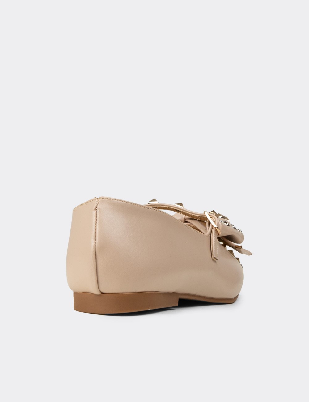 Women's Beige Mary Jane Flats - RD130ZBEJC01