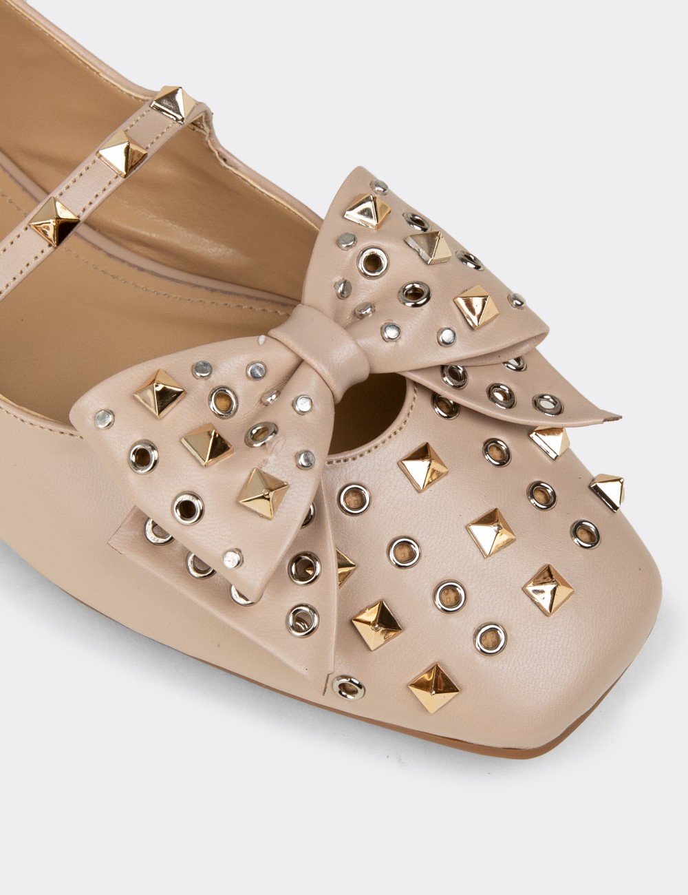 Women's Beige Mary Jane Flats - RD130ZBEJC01